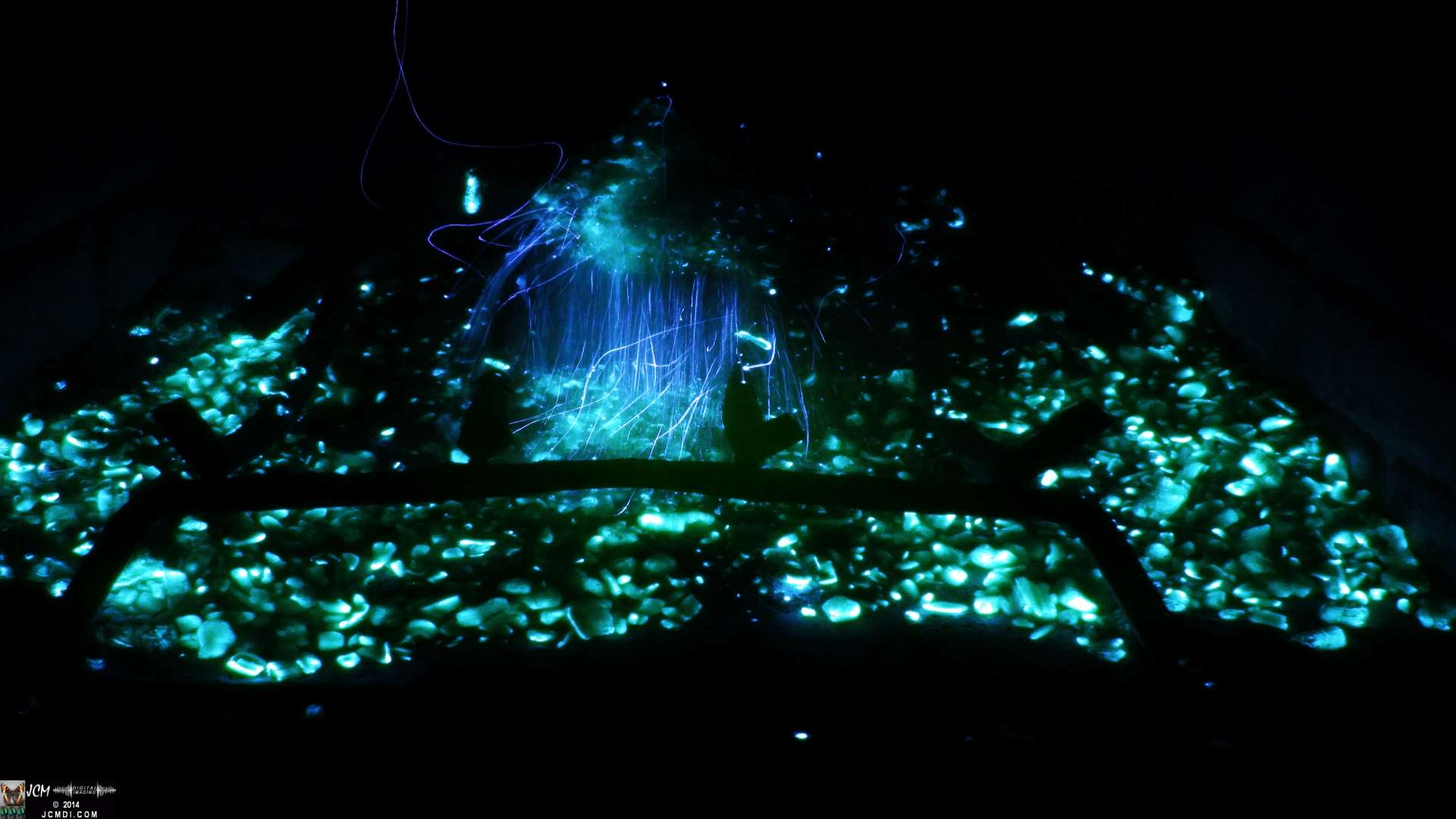 Long exposure still image from the JCMDI fireplace coals video V13860b